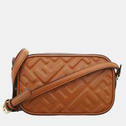 Fendi FF Embossed Brown Camera Bag