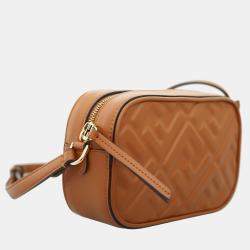 Fendi FF Embossed Brown Camera Bag