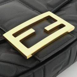 Fendi Baguette Large Black Lambskin Handbag