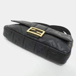Fendi Baguette Large Black Lambskin Handbag