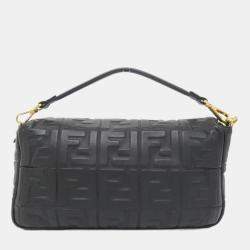 Fendi Baguette Large Black Lambskin Handbag