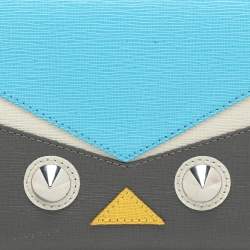 Fendi Multicolor Patchwork Leather Monster Eye Zip Around Wallet