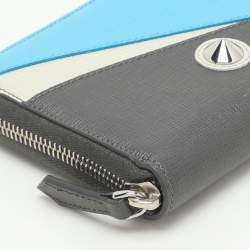 Fendi Multicolor Patchwork Leather Monster Eye Zip Around Wallet