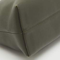 Fendi Dark Green/Beige Leather and Snakeskin Trim Medium By The Way Bag