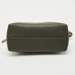 Fendi Dark Green/Beige Leather and Snakeskin Trim Medium By The Way Bag