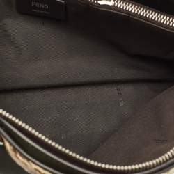 Fendi Dark Green/Beige Leather and Snakeskin Trim Medium By The Way Bag