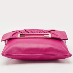Fendi Pink Leather Flap Shoulder Bag