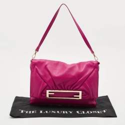 Fendi Pink Leather Flap Shoulder Bag
