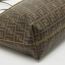Fendi Tobacco Zucca Coated Canvas Medium Roll Shopper Tote