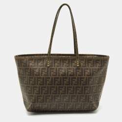 Fendi Tobacco Zucca Coated Canvas Medium Roll Shopper Tote