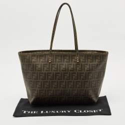 Fendi Tobacco Zucca Coated Canvas Medium Roll Shopper Tote