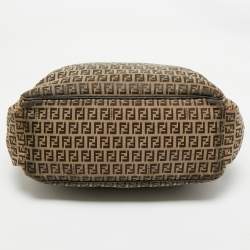 Pre Owned Fendi Brown Zucchino Canvas Changing  Shoulder Bag