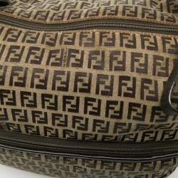 Pre Owned Fendi Brown Zucchino Canvas Changing  Shoulder Bag