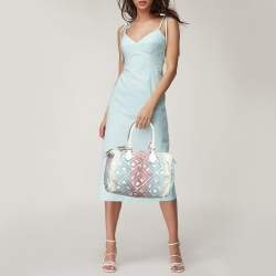 Pre Owned Fendi Multicolor Zucca Fabric and Patent Leather Boston Bag