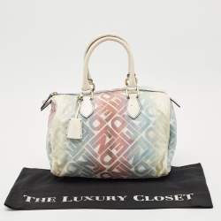 Pre Owned Fendi Multicolor Zucca Fabric and Patent Leather Boston Bag