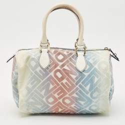 Pre Owned Fendi Multicolor Zucca Fabric and Patent Leather Boston Bag
