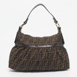Pre Owned Fendi Tobacco Zucca Canvas Chef Shoulder Bag