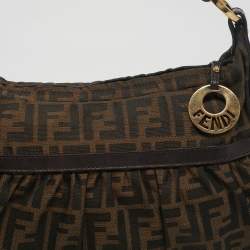 Pre Owned Fendi Tobacco Zucca Canvas Chef Shoulder Bag