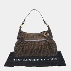 Pre Owned Fendi Tobacco Zucca Canvas Chef Shoulder Bag