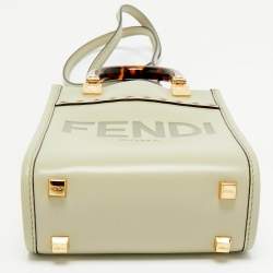 Pre Owned Fendi Light Green Leather Mini Sunshine Tote