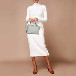 Pre Owned Fendi Grey Leather Mini Studded 3Jours Tote