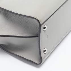 Pre Owned Fendi Grey Leather Mini Studded 3Jours Tote