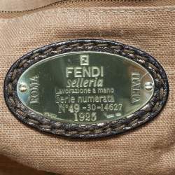 Pre Owned Fendi Gold/Black Selleria Leather Hobo