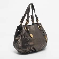 Pre Owned Fendi Gold/Black Selleria Leather Hobo