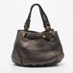 Pre Owned Fendi Gold/Black Selleria Leather Hobo