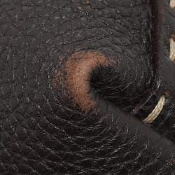 Pre Owned Fendi Dark Brown Selleria Leather Adel Frame Satchel