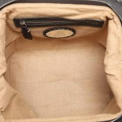 Pre Owned Fendi Dark Brown Selleria Leather Adel Frame Satchel