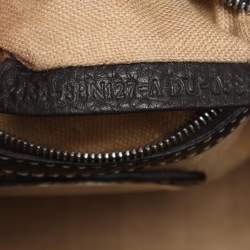 Pre Owned Fendi Dark Brown Selleria Leather Adel Frame Satchel