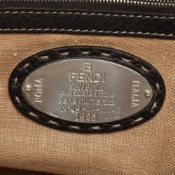 Pre Owned Fendi Dark Brown Selleria Leather Adel Frame Satchel