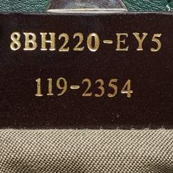 Pre Owned Fendi Green/Beige Zucchino Canvas Charm Shoulder Bag