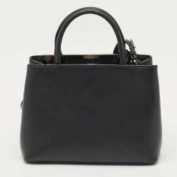 Pre Owned Fendi Black Leather Stud Applique Petite 2Jours Elite Tote