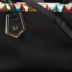 Pre Owned Fendi Black Leather Stud Applique Petite 2Jours Elite Tote