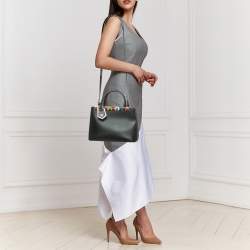 Pre Owned Fendi Black Leather Stud Applique Petite 2Jours Elite Tote