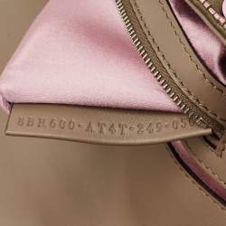 Pre Owned Fendi Pink/Beige Leather and Sequins Embellished Medium Baguette Bag