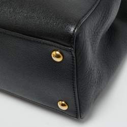 Pre Owned Fendi Black Leather Small 2Jours Tote