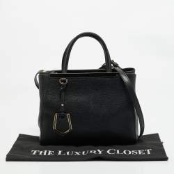 Pre Owned Fendi Black Leather Small 2Jours Tote
