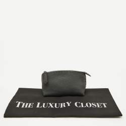 Pre Owned Fendi Grey Leather Cosmetic Pouch