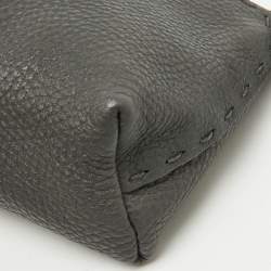 Pre Owned Fendi Grey Leather Cosmetic Pouch