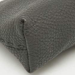 Pre Owned Fendi Grey Leather Cosmetic Pouch