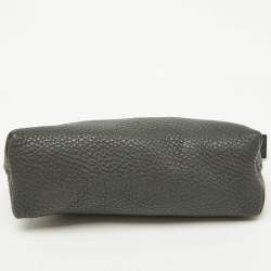 Pre Owned Fendi Grey Leather Cosmetic Pouch