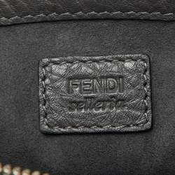 Pre Owned Fendi Grey Leather Cosmetic Pouch