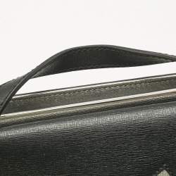 Pre Owned Fendi Black/Silver Leather Small Demi Jour Top Handle Bag