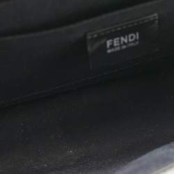 Pre Owned Fendi Black/Silver Leather Small Demi Jour Top Handle Bag