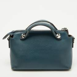 Pre Owned Fendi Blue Leather Mini By The Way Crossbody Bag