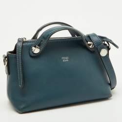 Pre Owned Fendi Blue Leather Mini By The Way Crossbody Bag