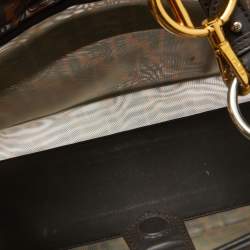 Pre Owned Fendi Zucca Leather and Mesh Runaway Top Handle Bag